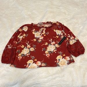 Absolutely Famous Floral Fall Colored Women’s Blouse XL